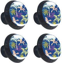 Palme tropicali Pomelli per Porta Set di 4 Pomelli per Mobili Manopole per Cassetti Cucina Armadio Vetro