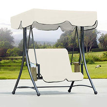 dDanke - Set di copertura per amaca da giardino, 134 x 115 x 33 cm, con cuscino per schienale da 104 x 47 x 47 cm, per sedia a dondolo a 2 posti, colore: beige