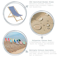 Harbour Housewares Sedia a Sdraio Pieghevole in Legno - Ideale per la Spiaggia - Regolabile - Grigio Chiaro - 2 Pezzi