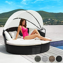 TecTake 800718 Isola Prendisole in Rattan, Tettuccio Parasole Pieghevole, Componibile Versatilità, Resistente Raggi UV, Cuscini Idrorepellenti -Disponibile in Diversi Colori (Grigio | No. 403281)