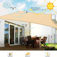 YYQ Tenda a Vela 200X180CM Beige Impermeabile Parasole Anti-Strappo Rettangolare Telo da Sole,per Giardino Feste Pergola