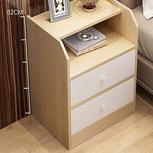 KANJJ-YU comodino in legno comodino comodino e comodino con accento per camera da letto e soggiorno, 2 cassetti (15,7 "x 13,3" x 51,8 cm) (colore: Beig