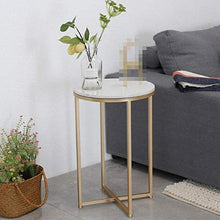 TONG HXF- tavolino Piccolo Oro Piccola Rotonda Gambe Struttura in Marmo/Vetro Creativo Disegno Squisito di Lusso Durevole (Color : B)