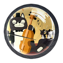 [4 pz]Cassettiera in vetro trasparente con viti per cucina, comò, armadietto, bagno, armadio, musica divertente gatto giocare il violino