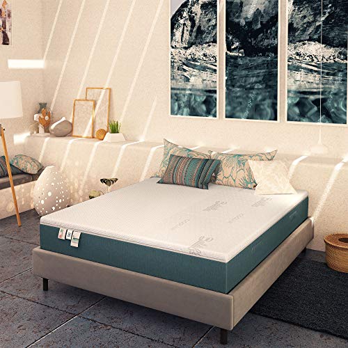 Baldiflex Emporio Materasso Una Piazza e Mezza Memory Plus Top Fresh 120x190 cm Alto 25 cm, Fodera Sfoderabile Estate Cooler, Inverno Aloe