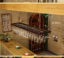 Portavini Porta Bicchiere da Vino in Ferro da Soffitto， Porta Bicchiere da Vino Rosso， Regolabile in Altezza， Portabicchieri Alto Portabicchieri Appeso Espositore da Bar (Size : 60cm)