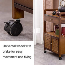 Duan hai rong DHR- 2 Tier Carrello di rotolamento con la Rotella Staccabile, bambù Mobile con cassetti, Mobile Piccolo Tavolino cassetti ristorazione Trolley Bagagli