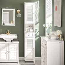 SoBuy mobile a colonna bagno salvaspazio Bianco Con Cassetti L32*A170*P30 cm, FRG236-W (Bianco)