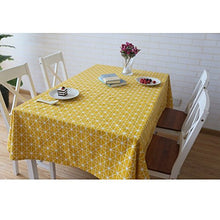 Tovaglia rettangolare in tela di canapa gialla geometrica 140x180cm (giallo)