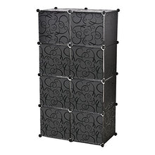 Fai da te in plastica armadio armadio opaco ricci Patterned design 8-cube Storage con traslucido a righe porte per oggetti personali, vestiti, scarpe --- UK stock (8 Cube _ bianco)
