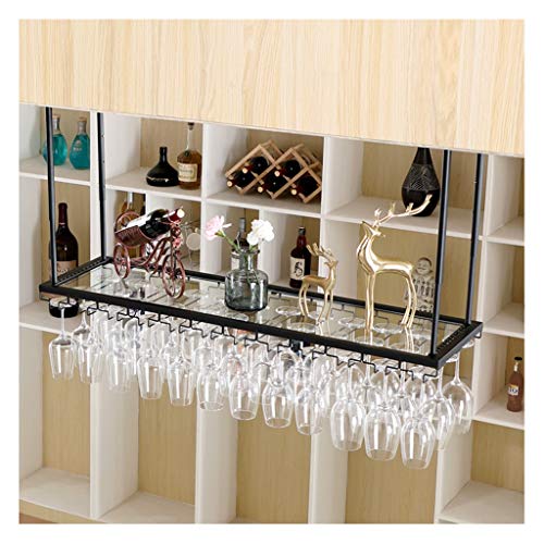 CCFENG banco di Mostra, cremagliera del Vino, Appeso Supporto Calice, Supporto di Vetro di Vino, Supporto di Vetro Vino mobilia, Appeso Supporto di Vetro Vino (Color : B, Size : 100 * 35CM)