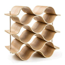 Scaffale per vino, 8 bottiglie di vino, con onde ondulate, in legno, stile moderno, design minimalista e facile da montare e bar familiari, piccolo secco, vino dolce