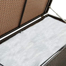 VidaXL - Scatola portaoggetti da giardino in resina intrecciata, 100 x 50 x 50 cm, colore: Marrone