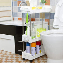 &ripiano di stoccaggio Mensole della cucina, panino Governo di immagazzinaggio Pulley da terra Bagno prodotti for il bagno di finitura Rack -3 Strato Scaffale di finitura