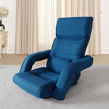 YYJIAJU Pieghevole Divano Pigro Divano Sedia a Sdraio Divano Letto con braccioli e Un Cuscino Lettino Lettino Chaise Longue (Blu) (Color : Blue)