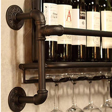LYLY Portabottiglie Parete Appeso ad Vino retrò Ferro battuto in Ferro Industriale del Vino stoccaggio del Display della Tazza del Rack per la Decorazione della casa della Barra Porta Vini