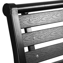 TecTake 403213 Panca da Giardino, Panchina per Parco, Acciaio Verniciato, Nera, 126 x 62 x 81,5cm