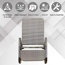 giordano shop Sedia a Dondolo Pieghevole con Braccioli 90x64x108 cm in Metallo e Rattan Grigia