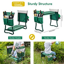 Inginocchiatoio e sedile da giardino, sgabello da giardino pieghevole aggiornato Attrezzi da giardinaggio inginocchiatoio da giardino portatile con 2 sacche per attrezzi gratuite, cesoie da potatura