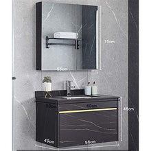 Set di Mobili da Bagno Mobile da Bagno Armadio per lavabo a Muro Cabinet Combinato Specchio Specchio Vanity Cabinet Set con Specchio (Color : Black, Size : 50x60x48cm)