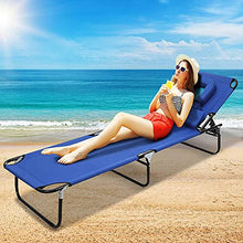 ANBO Sedia A Sdraio Pieghevole da Spiaggia, Poltrona Reclinabile Portatile con Foro Abbronzante A Faccia in Giù E Cuscino Patio Esterno Lettino da Campeggio in Spiaggia per Balcone Patio