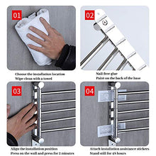 Portasciugamani da Parete Portasciugamani Rotante a Parete in Acciaio Inox Appendiabiti a Muro Appendiabiti Organizer Home Kitchen Accessori Bagno con 3 Barre Rotanti