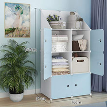 Locker Rack Armadio Organizzatore di Plastica 6-Porta 6-Gitter Ripiani Abbigliamento Cube Robusta Home Camera Blu 76X37X147CM MUMUJIN