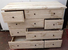 Marblechic - Comò cassettone settimino in teak bianco decapato cm 126x54x100h 8 cassetti