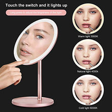 Specchio Trucco,3 Colori Di Luci Regolabili Con Schermo Tattile Specchio Trucco Con Luce Led Per Trucco Camera Da Letto Rasatura e Viaggio
