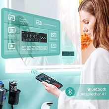 EMKE Specchio da bagno LED, 100 x 60 cm, con altoparlante Bluetooth 4.1, interruttore touch, anti-appannamento, orologio