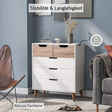 WGYDREAM Comodino Comodino con 5 Cassetti con Credenza con Gambe in Legno Cassettiera per Camera da Letto Bagno Soggiorno Vivaio