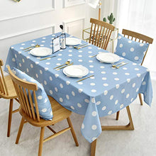 WSJIABIN Tovaglia per Decorazioni per la casa Tovaglia nordica Semplice Moderna Tessuto in Cotone Lino Piccoli Punti Blu freschi tovaglia da tè Impermeabile