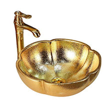 KEKEYANG Stile Europeo d'oro dell'Arte Ceramica della Lavata di Ceramica del Bacino del dispersore Bagno lavabo Creativo casa Porcellana