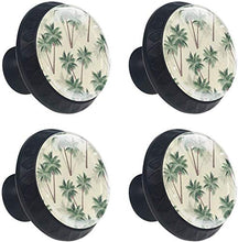 Modello tropicale delle palme retro Pomelli per Porta Set di 4 Pomelli per Mobili Manopole per Cassetti Cucina Armadio Vetro