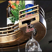 Portaoggetti da Cucina Portabottiglie in Metallo Montato A Sospensione, Portabicchiere E Portabicchieri in Ferro E Legno Europeo (Dimensioni: 80 * 25 * 12 Cm)
