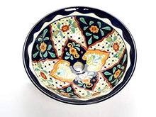 Caliope – Lavandino messicano in ceramica – Cerames | Vasca 40,5 cm x 15 cm | Lavabo da appoggio in Messico per bagno, ospiti, WC