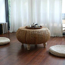 Xicaimen Tavolino da caffè Rotondo in Rattan tavolino da caffè in Tatami Tavolo a bovindo Tavolo kodatsu tavolino da Balcone tavolino da caffè (Colore: Marrone  Dimensioni: 60 * 60 * 35 cm)