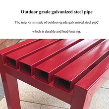 Panchina per terrazza da giardino panchina 3 posti,Sedie da veranda resistenti alle intemperie senza schienale, sedie a sdraio balcone,Struttura in legno massello anticorrosivo e fusione di allumini