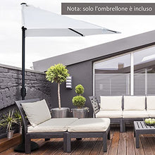 Outsunny Ombrellone Semicircolare da Parete Poliestere Impermeabile con Protezione UV Bianco 269x138x236 cm