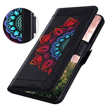 ikasus Cover Compatibile con Samsung Galaxy A6 2018 Custodia Motivo Floreale Custodia a Portafoglio in Pelle PU con Cavalletto e Custodia a Libro,Nero