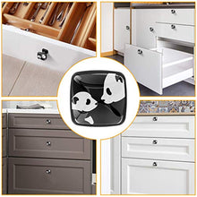 Due simpatici panda Pomelli per Porta Set di 4 Pomelli per Mobili Manopole per Cassetti Cucina Armadio Vetro