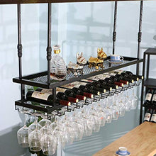 FWZJ Wine Lovers/Wine Racks Rustic Ceiling Wine Racks Adjustable Height/Wall Mounted Hanging Stemware Holder/Retro Glass Wine Bottle Holder/Wall Mounted Wine Bottle Rack/Hanging Wi