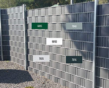 Premium Strisce di Protezione della Privacy in PVC Rigido per Recinzione a Doppia Asta Protezione della Privacy con 2.525m di Lunghezza-Altezza 19cm-Spessore 1,35mm 1 Pezzo Grigio Chiaro RAL7035