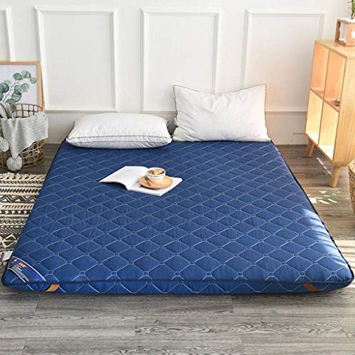 Bove Tatami Materasso da Terra, Traspirante Addensare Tradizionale Japanese Materasso Futon Ultra Morbido Arrotolare Materasso Pieghevole Dormitorio Studentesco Topper-blu-180x200cm(71x79inch)