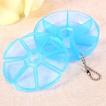EXCEART Organizzatore Pillola Settimanale Contenitore per Pillole da 7 Giorni Scatola Organizzatore Medicina Rotonda Scatola Giornaliera Promemoria Pillola Viaggio (Blu)