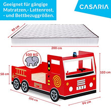 Deuba Letto per Bambini Junior Letto Stile Pompieri Camion Vigili del Fuoco con Sirena e Ruote in 3D 205 x 94,5 x 103 cm