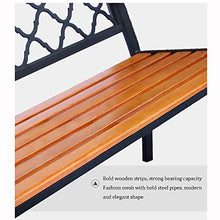 Sedia da giardino panca da esterno in alluminio pressofuso in legno massello, panca da balcone con bracciolo schienale, sgabello per la decorazione domestica, per veranda / parco / cortile