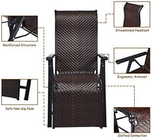 YQZ Sedie per Esterni in Rattan con Sedia a gravità Zero, Sedia Pieghevole Regolabile per Patio Antiscivolo con Gambe, per Giardino a Bordo Piscina
