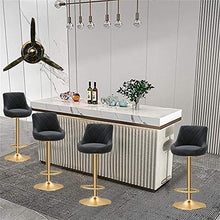Sgabelli da Bar Set di 4 sgabelli da bar in metallo, sgabelli da bar girevoli 65-80cm di altezza, sedie in velluto con schienale, sgabelli da pranzo moderni per la colazione, per bar / caffè / cucina