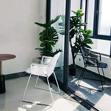 Mano-Tessuto Vimini Rattan Sgabelli da Bar,Patio Tempo Libero Sedia per La Colazione con Gambe in Metallo,Sedia da Cucina Sgabelli Alti con Footrest & Backrest per Bistro caffè